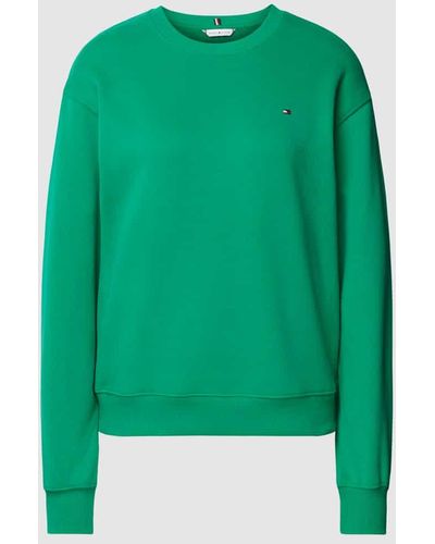Tommy Hilfiger Sweatshirt mit Logo-Stitching - Grün