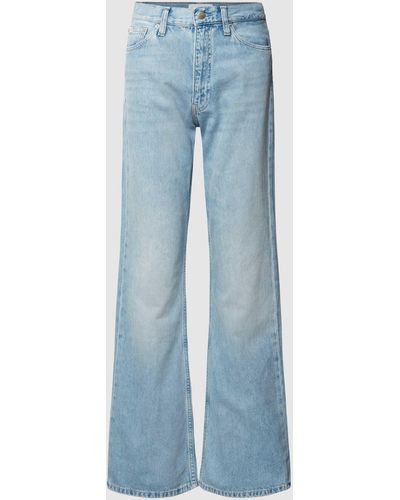 Calvin Klein Bootcut Jeans Met Labeldetails - Blauw