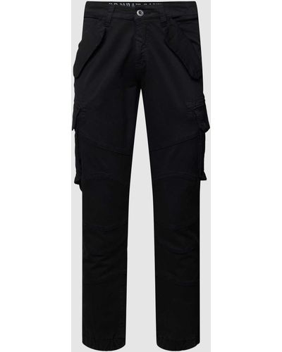 Alpha Industries Cargobroek Met Labeldetails - Zwart