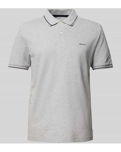 GANT Poloshirt mit Label-Stitching Modell 'TIPPING' - Grau