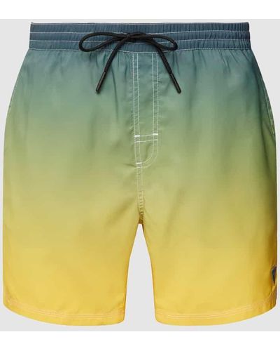 Guess Badehose mit Allover-Muster - Gelb