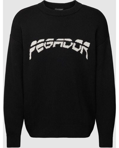 PEGADOR Gebreide Pullover Met Labelstatement - Zwart