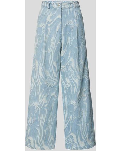 Lala Berlin Jeans mit Allover-Muster - Blau