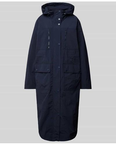 Tom Tailor Denim Mantel mit Kapuze - Blau