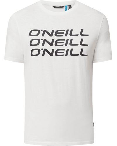 O'neill Sportswear T-shirt Van Katoen, Model 'triple Stack' - Wit