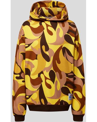 Marni Hoodie mit Allover-Muster - Gelb