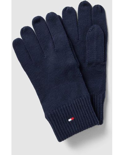 Tommy Hilfiger Handschuhe mit Label-Detail Modell 'ESSENTIAL FLAG' - Blau
