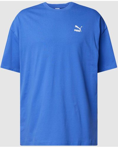 PUMA Oversized T-shirt Met Labelprint - Blauw