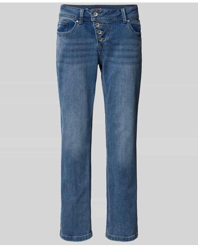 Buena Vista Regular Fit Jeans mit asymmetrischer Knopfleiste Modell 'Malibu' - Blau