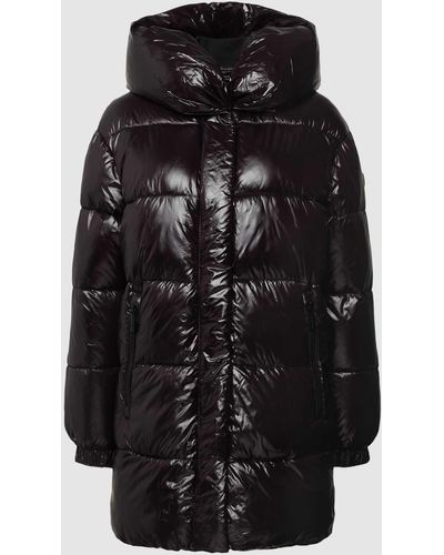Michael Kors Donsjas Horizontal Quilted Down Coat With Attached Hood - Zwart