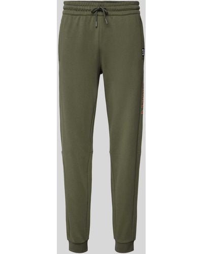 EA7 Regular Fit Sweatpants Met Labelprint - Groen