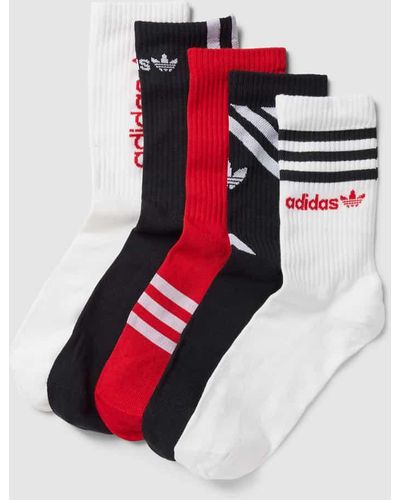 adidas Originals Socken mit elastischem Rippenbündchen im 5er-Pack - Weiß