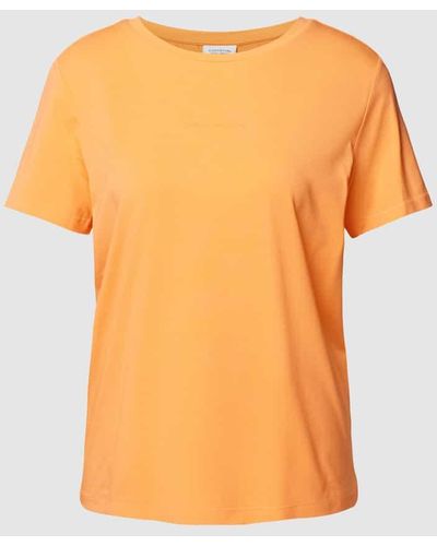 comma casual identity T-Shirt mit Rundhalsausschnitt - Orange