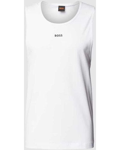 BOSS Tanktop mit Label-Print - Weiß