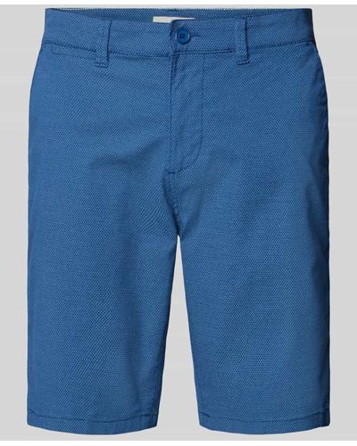 Blend Regular Fit Shorts mit Strukturmuster - Blau