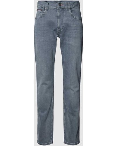 Tommy Hilfiger Tapered Fit Jeans im 5-Pocket-Design Modell 'HOUSTON' - Blau
