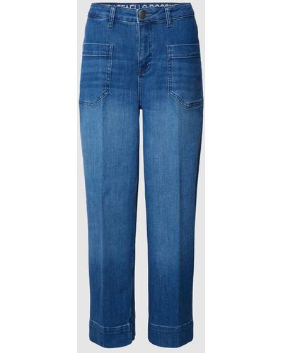 RAFFAELLO ROSSI Wide Leg Jeans mit Bügelfalten Modell 'MIRU' - Blau