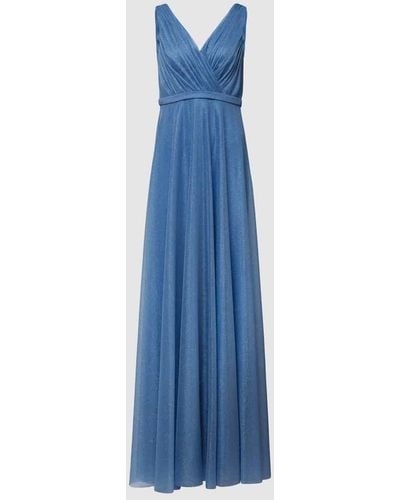 TROYDEN COLLECTION Abendkleid mit Taillenpasse - Blau