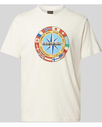 Napapijri T-Shirt mit Rundhalsausschnitt Modell 'BIG FLAG' - Weiß
