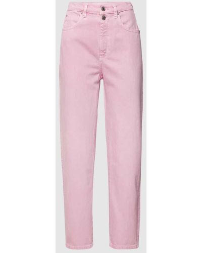 Mango High Waist Tapered Fit Jeans aus Baumwolle - Pink