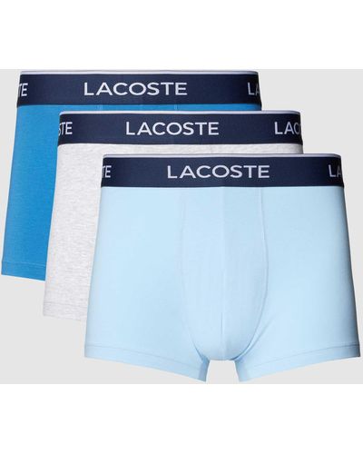 Lacoste Trunks mit elastischem Label-Bund im 3er-Pack - Blau
