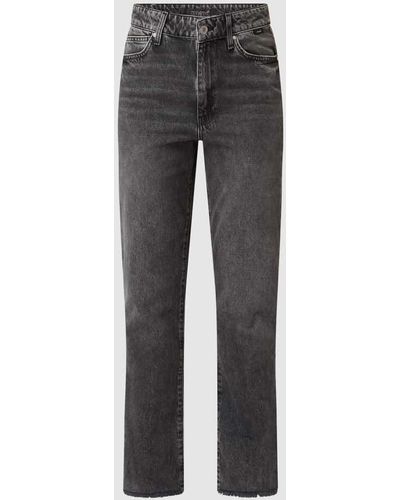 Mavi Straight Fit Cropped Jeans aus Baumwolle Modell 'New York' - Grau