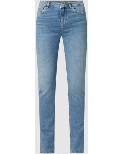 Review Skinny Fit High Waist Jeans mit Stretch-Anteil - Blau