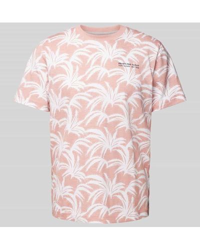 Tom Tailor T-Shirt mit Allover-Muster - Pink