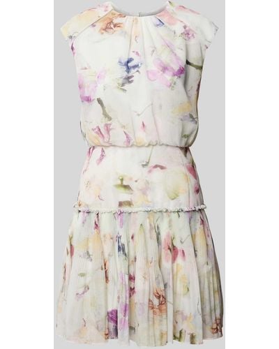 Ted Baker Mini-jurk Met Bloemenmotief - Naturel