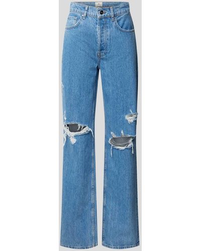 Anine Bing High Waist Jeans mit Bio-Baumwoll-Anteil - Blau