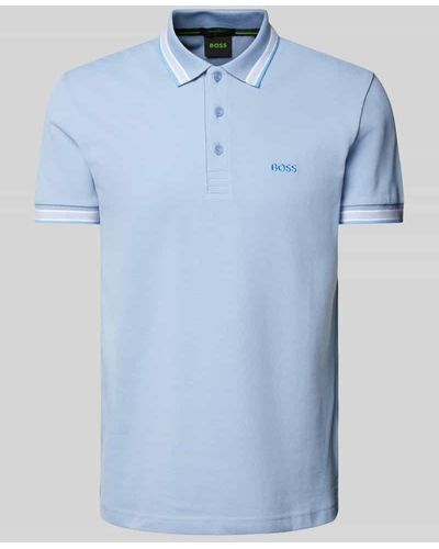BOSS Regular Fit Poloshirt mit Label-Stitching Modell 'PADDY' - Blau
