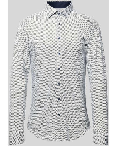 DESOTO Slim Fit Zakelijk Overhemd Met All-over Motief - Grijs