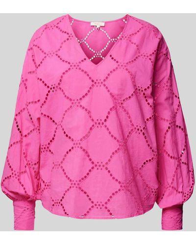 ONLY Bluse mit V-Ausschnitt Modell 'DORA' - Pink
