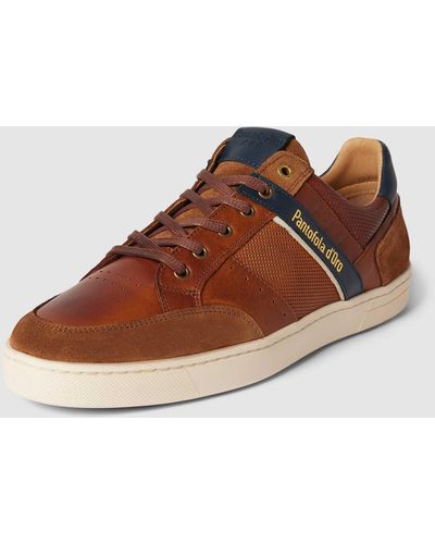 Pantofola D Oro Sneakers Met Labeldetails - Bruin