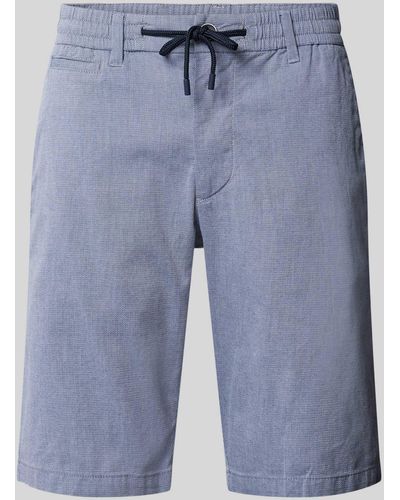 s.Oliver RED LABEL Regular Fit Bermudas mit Strukturmuster - Blau