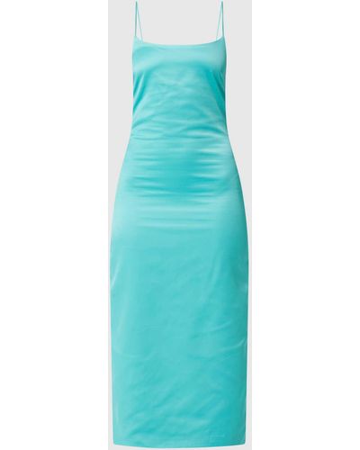 Bardot Midi-jurk Van Satijn - Blauw