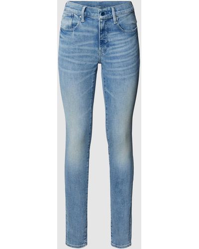G-Star RAW Skinny Fit Jeans Met Labeldetails - Blauw