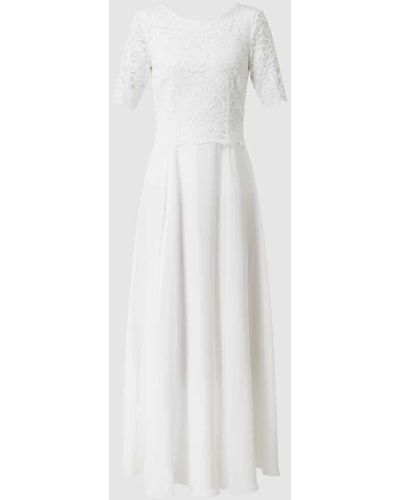Vera Mont Abendkleid mit Spitzenbesatz - Weiß