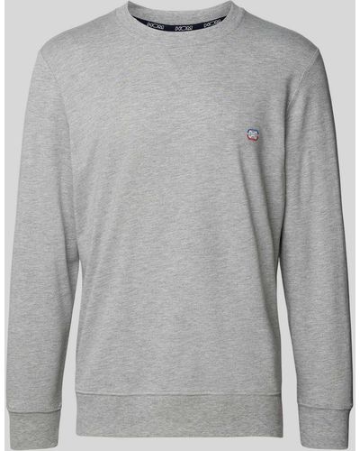 Hom Sweatshirt mit Label-Stitching - Grau