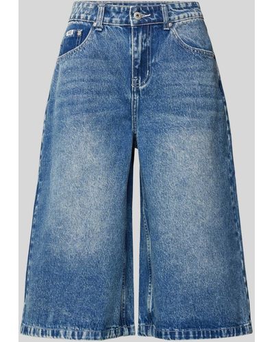 The Ragged Priest Korte Relaxed Fit Jeans - Blauw