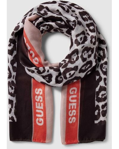 Guess Schal mit Animal- und Label-Print - Rot