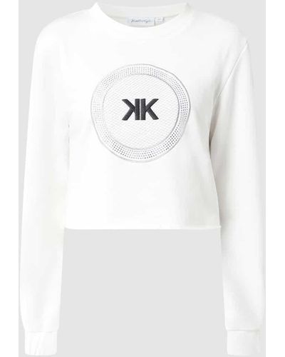 Kendall + Kylie Cropped Sweatshirt mit Logo-Applikation - Weiß