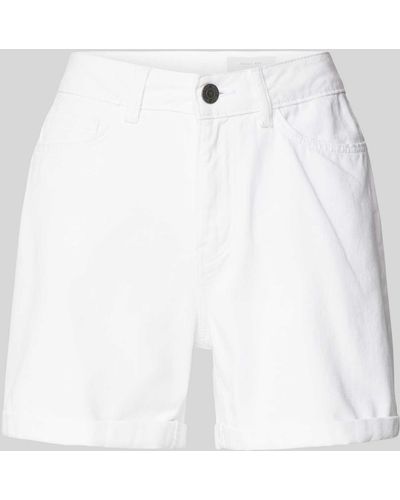 Noisy May Regular Fit Jeansshorts im 5-Pocket-Design Modell 'SMILEY' - Weiß