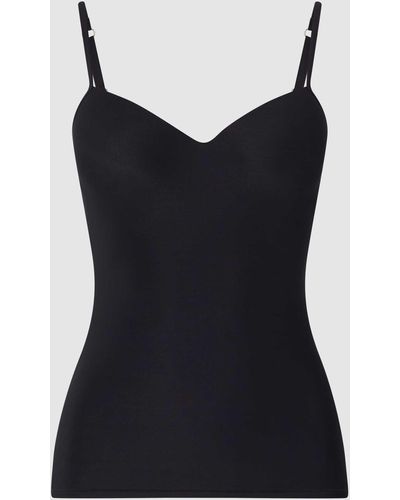 Hanro Onderhemd In 2-in-1-look, Model 'allure' - Gewatteerd - Zwart