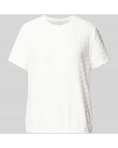 Opus T-Shirt mit Strukturmuster Modell 'Saanu' - Weiß