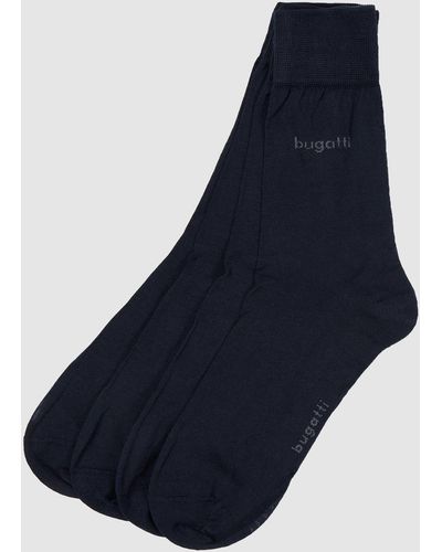 Bugatti Socken aus merzerisierter Baumwollmischung im 4er-Pack - Blau