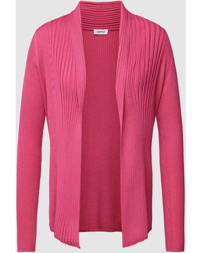 Esprit Strickjacke mit unifarbenem Design und lockerer Passform - Pink