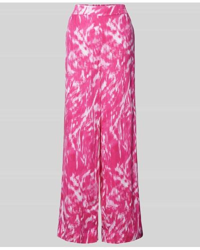Esprit Stoffhose mit Allover-Print - Pink