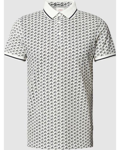 S.oliver Poloshirt Met All-over Motief - Wit