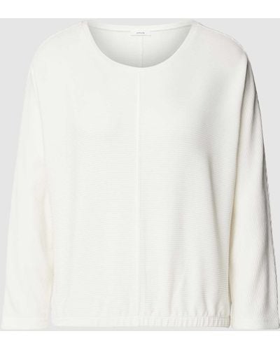 Opus Sweatshirt mit elastischem Bund Modell 'Suzzina' - Weiß
